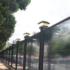 Black Metal Geometric Solar Outdoor Post Lights