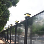 Black Metal Geometric Solar Outdoor Post Lights