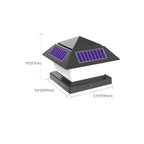 Black Metal Geometric Solar Outdoor Post Lights