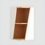 Artistic Modern White Wooden Corner Bookcase
