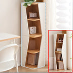 Artistic Modern White Wooden Corner Bookcase