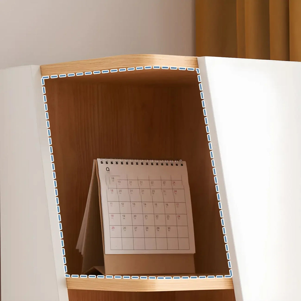 Artistic Modern White Wooden Corner Bookcase