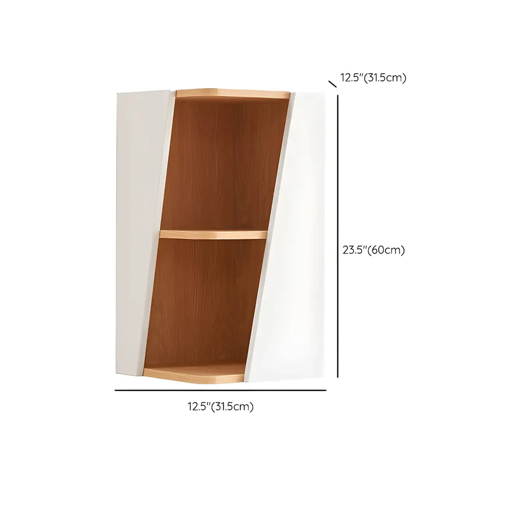 Artistic Modern White Wooden Corner Bookcase