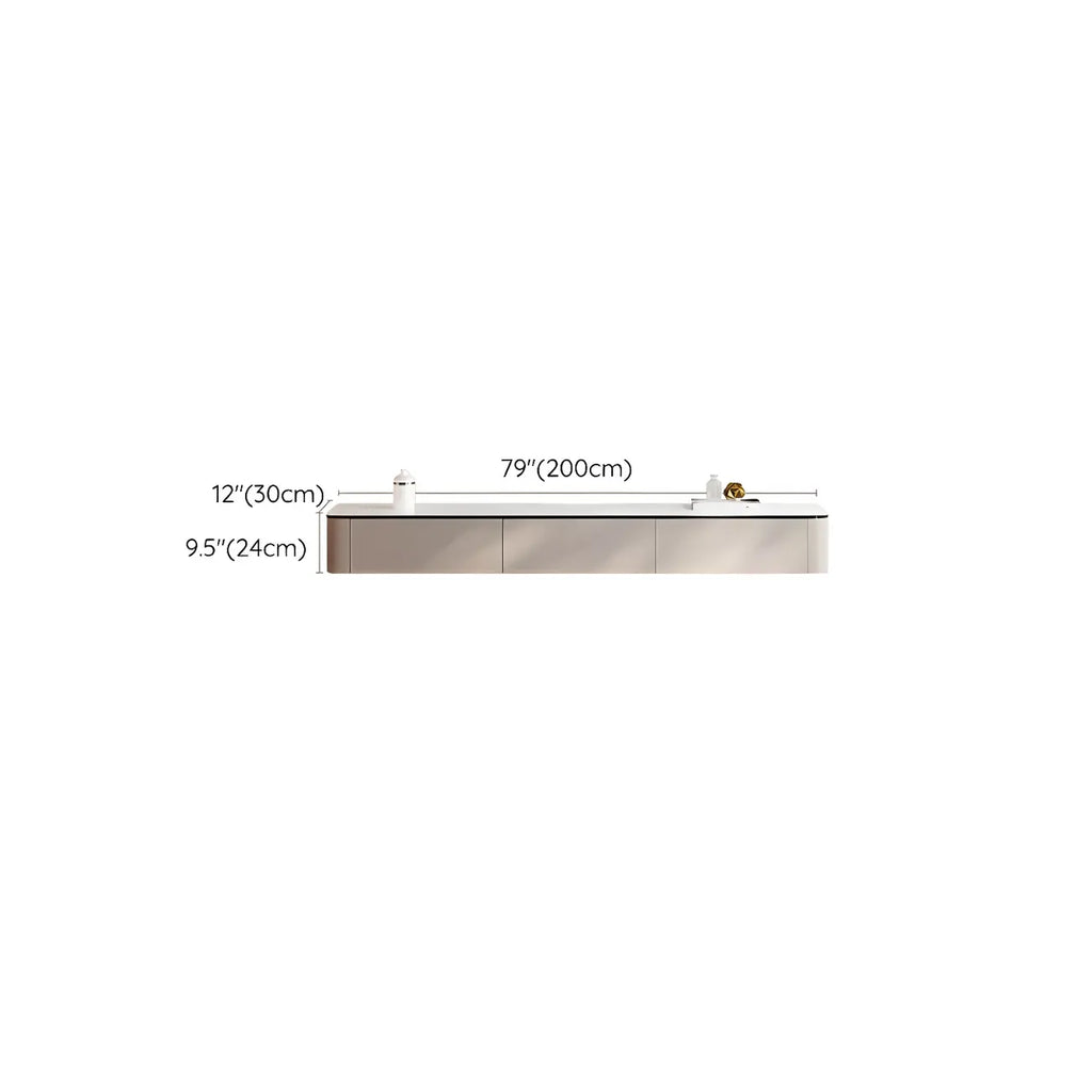 79 4-Drawer White Stone Floating Cable Management TV Stand
