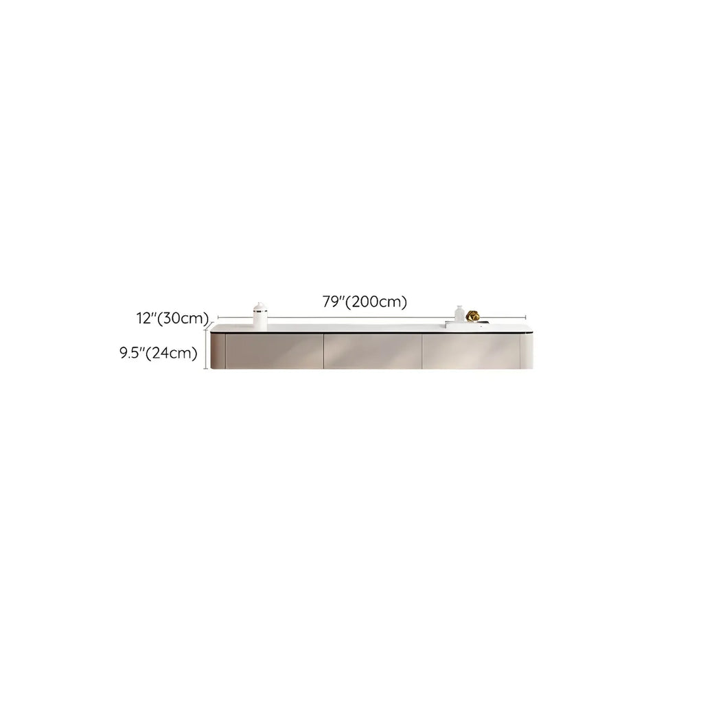 79 4-Drawer White Stone Floating Cable Management TV Stand