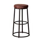 Backless Industrial Round Wooden Bar Stools
