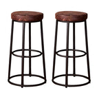 Backless Industrial Round Wooden Bar Stools