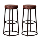 Backless Industrial Round Wooden Bar Stools