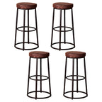 Backless Industrial Round Wooden Bar Stools