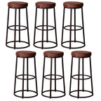 Backless Industrial Round Wooden Bar Stools