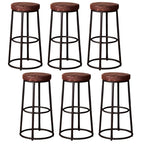 Backless Industrial Round Wooden Bar Stools