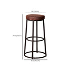 Backless Industrial Round Wooden Bar Stools