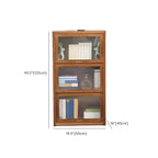 Adjustable Brown Bamboo Display Cabinet with Glass Door