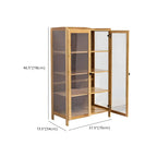Adjustable Brown Bamboo Display Cabinet with Glass Door