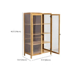 Adjustable Brown Bamboo Display Cabinet with Glass Door