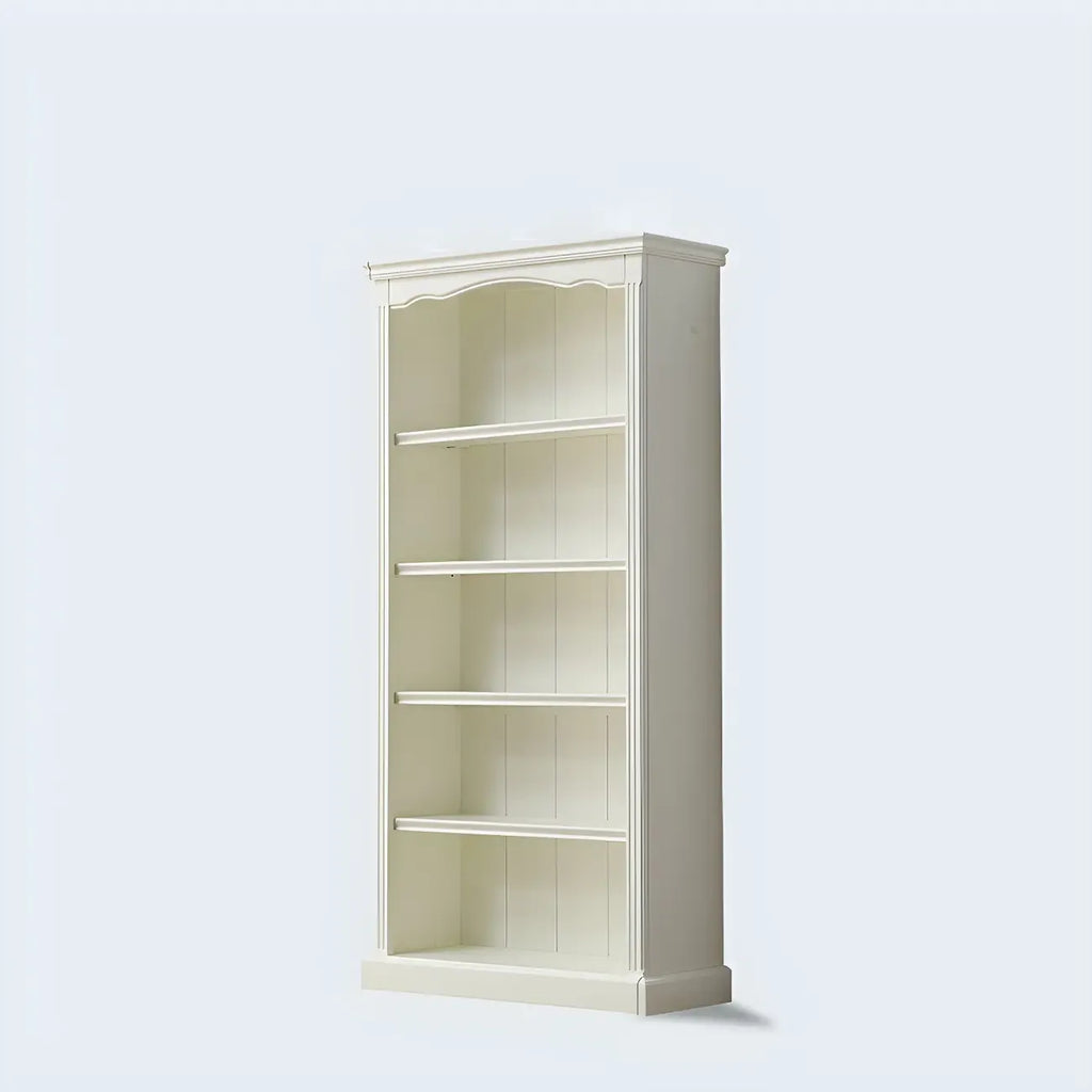 Classic Simple White Rectangular Wood Bookcase