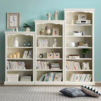 Classic Simple White Rectangular Wood Bookcase