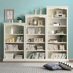 Classic Simple White Rectangular Wood Bookcase