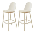 Modern Plastic Upholstered Bar Stool with Footrest