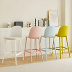 Modern Plastic Upholstered Bar Stool with Footrest
