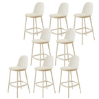 Modern Plastic Upholstered Bar Stool with Footrest