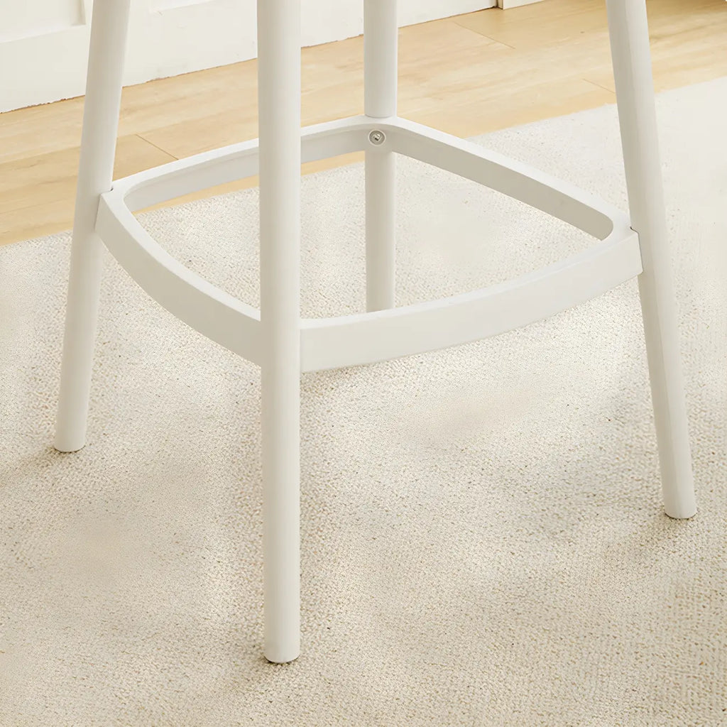 Modern Plastic Upholstered Bar Stool with Footrest