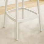 Modern Plastic Upholstered Bar Stool with Footrest