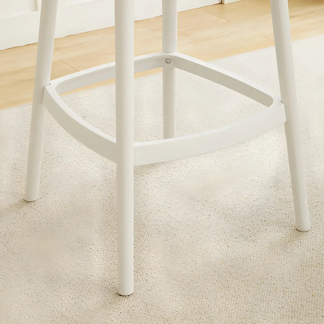 Modern Plastic Upholstered Bar Stool with Footrest