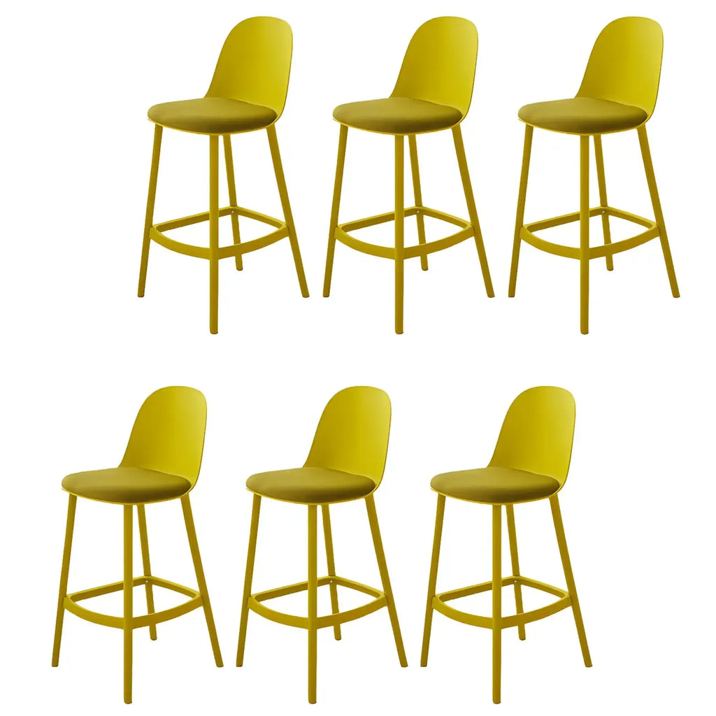 Modern Plastic Upholstered Bar Stool with Footrest