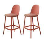 Modern Plastic Upholstered Bar Stool with Footrest