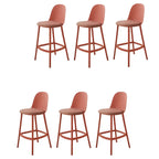 Modern Plastic Upholstered Bar Stool with Footrest