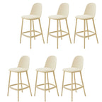 Modern Plastic Upholstered Bar Stool with Footrest