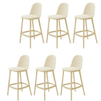 Modern Plastic Upholstered Bar Stool with Footrest