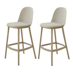 Modern Plastic Upholstered Bar Stool with Footrest