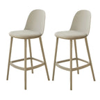 Modern Plastic Upholstered Bar Stool with Footrest