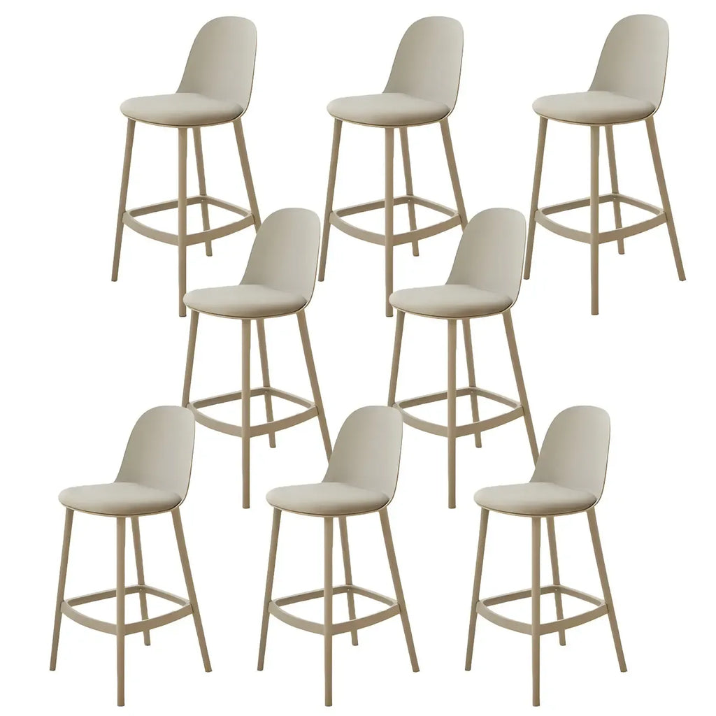 Modern Plastic Upholstered Bar Stool with Footrest