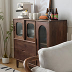 Walnut Wood Bottom Drawer Adjustable China Cabinet