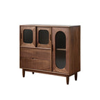 Walnut Wood Bottom Drawer Adjustable China Cabinet