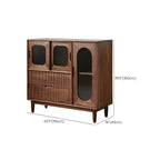 Walnut Wood Bottom Drawer Adjustable China Cabinet