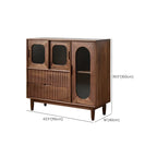 Walnut Wood Bottom Drawer Adjustable China Cabinet