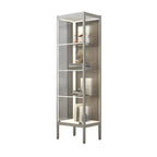 Adjustable Shelves Black Metal Glass Doors Display Cabinet