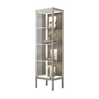 Adjustable Shelves Black Metal Glass Doors Display Cabinet