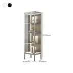 Adjustable Shelves Black Metal Glass Doors Display Cabinet