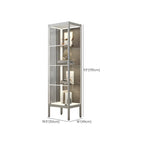 Adjustable Shelves Black Metal Glass Doors Display Cabinet