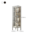 Adjustable Shelves Black Metal Glass Doors Display Cabinet