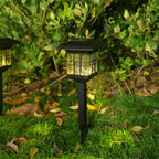 Black Clear Rectangle Solar Outdoor Post Lights