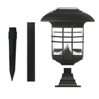 Black Clear Rectangle Solar Outdoor Post Lights