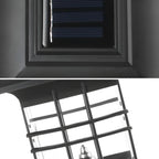 Black Clear Rectangle Solar Outdoor Post Lights