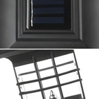 Black Clear Rectangle Solar Outdoor Post Lights