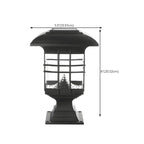 Black Clear Rectangle Solar Outdoor Post Lights